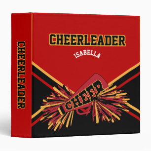 Classeur Noir pom-pom girl, or et rouge foncé 1,5 po