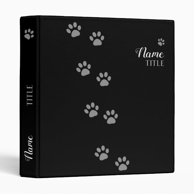 Classeur noir pour votre animal de compagnie (Devant/Côté)