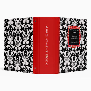 Classeur noir rouge de damassé de livre de