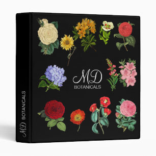 Classeur Noir vintage et floral magnifiques