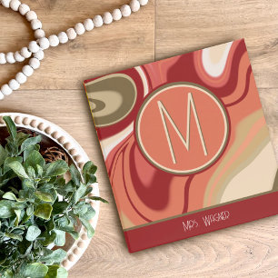 Classeur Nom Abstrait rose moderne Enseignant initial
