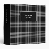 Nom checkered de monogramme de plaid blanc noir