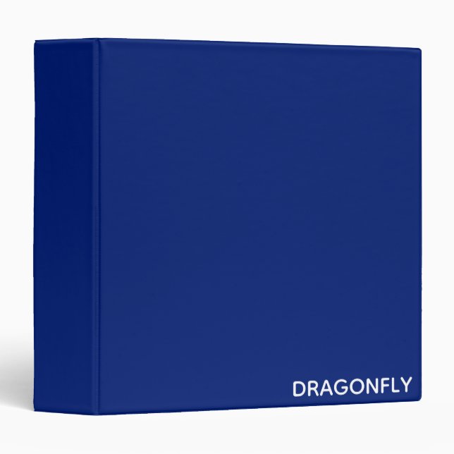 Classeur nom de couleur bleu libellule (Devant/Côté)
