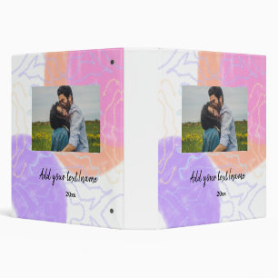 Classeur nom de couple monogramme personnalisé simple minim