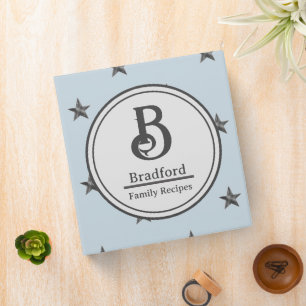 Classeur Nom de famille à monogramme Recette Étoiles Nautiq