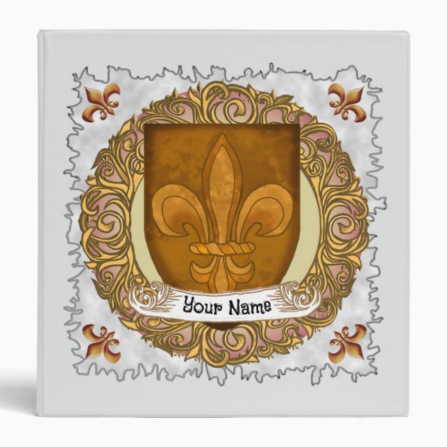 Classeur Nom de famille Fleur De Lis (Devant)
