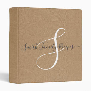 Classeur Nom de famille Monogram White Script Camion Faux L