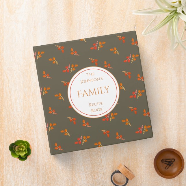 Classeur Nom de famille Olive Green Berry Orange Red Recett (In Situ)