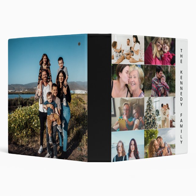 Classeur Nom de famille personnalisé photo collage créer vo (Arrière-plan)
