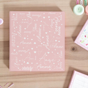 Classeur Nom de la calligraphie de la fille partout sur ros