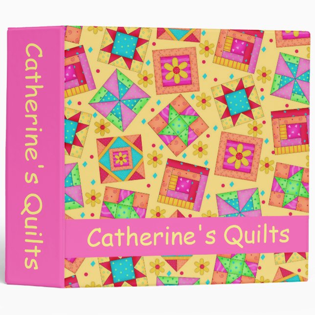 Classeur Nom de la surface composée en Patchwork Jaune Albu (Devant/Côté)