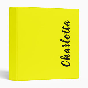 Classeur Nom de personnalisation noir Couleur jaune néon