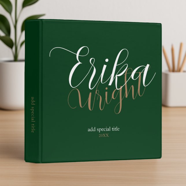 Classeur Nom de script de fille vert foncé (Créateur téléchargé)