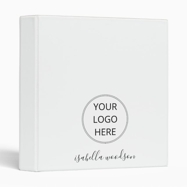 Classeur Nom de script de logo Bureau à domicile d'entrepri (Devant/Côté)