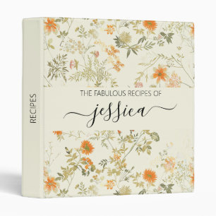 Classeur Nom de script fleur sauvage orange spécifié Recett