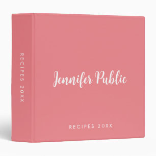 Classeur Nom de texte changeable Monogramme Recettes Typogr