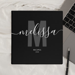 Classeur Nom d'écriture monogramme minimaliste