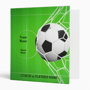 Classeur Nom d'équipe personnalisé Boule de football 1 pouc