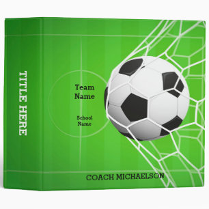 Classeur Nom d'équipe personnalisé Boule de football (2 pou