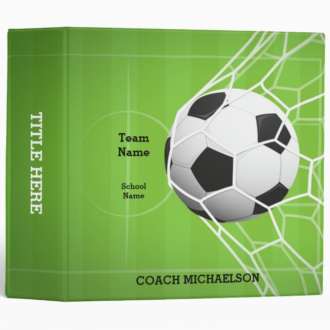 Classeur Nom d'équipe personnalisé Boule de football (2 pou (Devant/Côté)