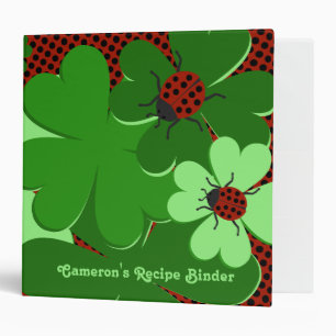 Classeur Nom des Feuilles de Clover Red Ladybug vert