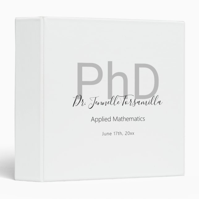 Classeur Nom Diplôme de doctorat (Devant/Côté)