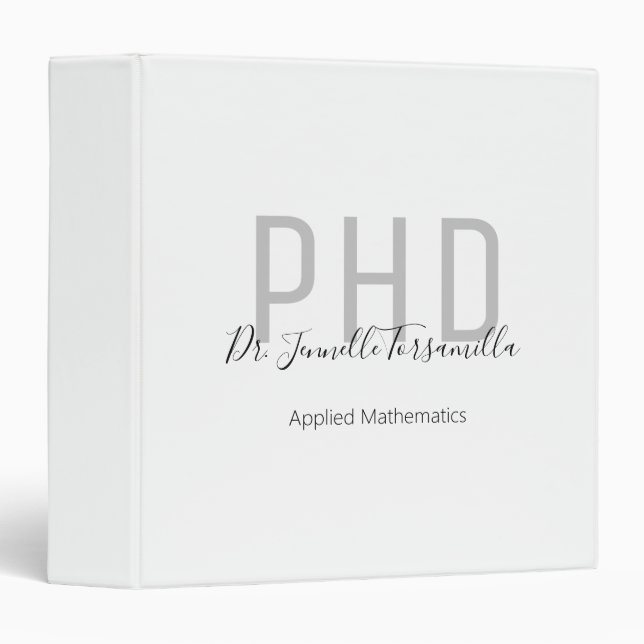 Classeur Nom Diplôme PhD (Devant/Côté)