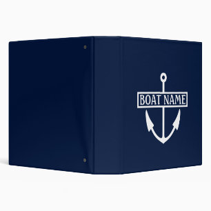 Classeur Nom du bateau Ancre Journal du capitaine