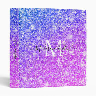 Classeur Nom du monogramme de la Parties scintillant rose e