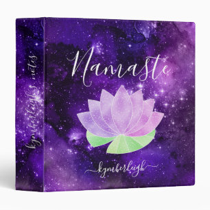 Classeur Nom du monogramme de lotus lotus violet cosmique N