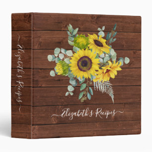 Classeur Nom du monogramme Recette de tournesol en bois rus