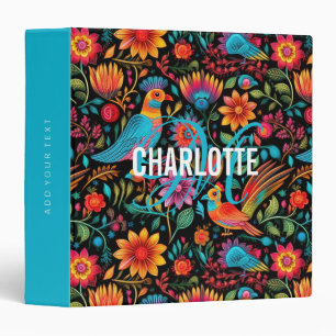 Classeur Nom du script de motif floral mexicain