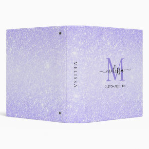 Classeur Nom du script de Parties scintillant violet Monogr