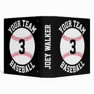 Classeur Nom et numéro du joueur de l'équipe de baseball Sp