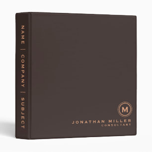 Classeur Nom et titre du monogramme professionnel Brown