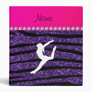 Classeur Nom gymnaste violet parties scintillant zèbre rayu