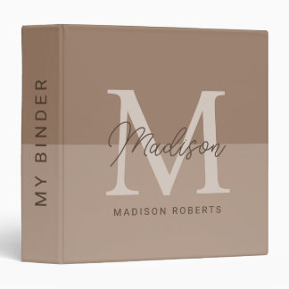 Classeur Nom monogramme Moderne Mocha