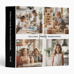 Classeur Nom personnalisé 4 Photo Minimaliste Homeschool