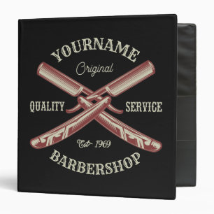 Classeur NOM PERSONNALISÉ Barber Droit Razor Barbershop
