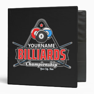 Classeur NOM Personnalisé Billard 8 Ball Pool Cue Rack