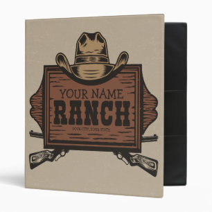 Classeur NOM PERSONNALISÉ Canons Cowboy Connexion Western