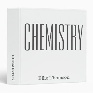 Classeur Nom personnalisé Chimie Matière scolaire Blanc