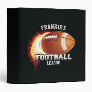 Classeur NOM Personnalisé Flames de football américain Sp