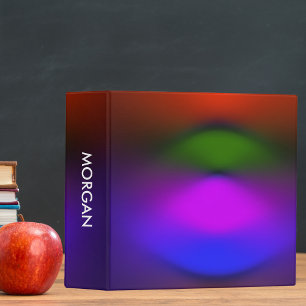 Classeur Nom personnalisé Néon de bleu, violet, vert et ora