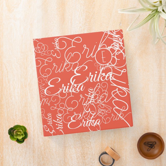 Classeur Nom personnalisé partout sur Monogramme moderne Or (In Situ)