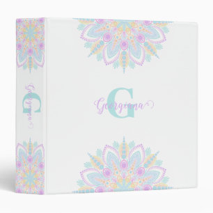 Classeur Nom personnalisé Pastel Rainbow Floral Sundae Mand