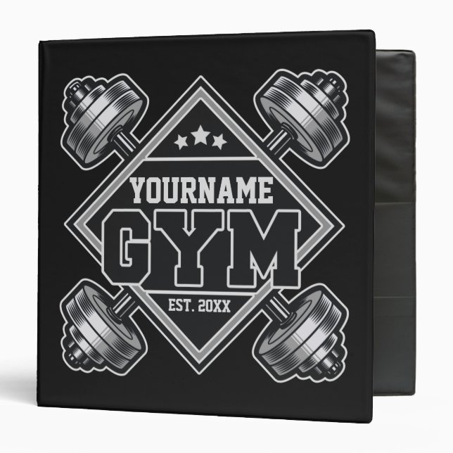 Classeur Nom personnalisé Poids Accueil Crossfit Gym (Devant/Intérieur)