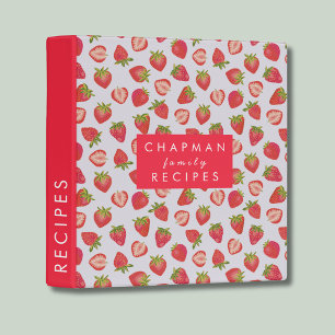 Classeur Nom personnalisé Recette de famille Fraise rouge