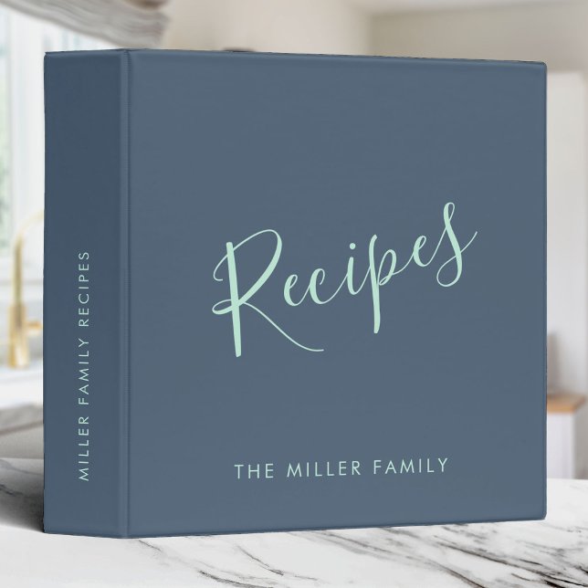 Classeur Nom personnalisé Recette élégante Script moderne M (Créateur téléchargé)