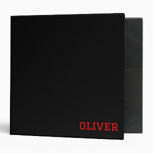 Classeur Nom personnalisé rouge et noir